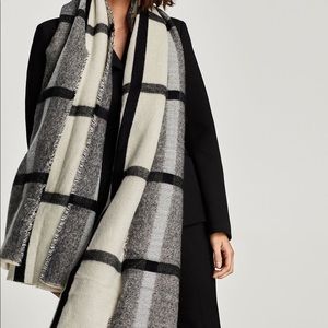 Zara oversized reversible grey blanket scarf wrap